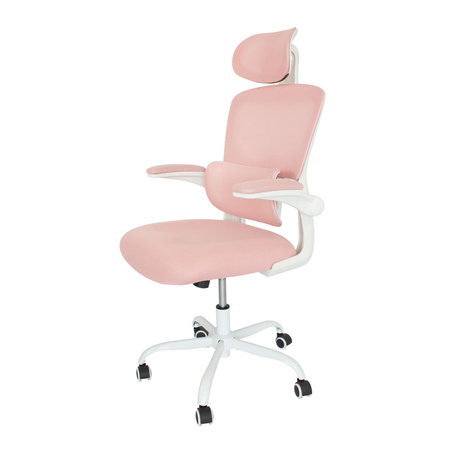 Różowy fotel gamingowy ergonomiczny – obrotowy, oddychający, dla gracza lub graczki L038