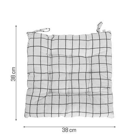 Poduszka na krzesło ogrodowe fotel miękka biało czarna w kratkę UC20226W