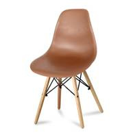 Krzesło nowoczesne na drewnianych bukowych nogach stylowe do salonu brązowe 212 AB