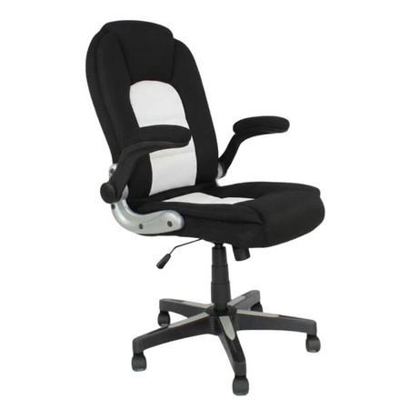 Krzesło obrotowe do biurka L204B-W – siateczkowe, czarno-białe, młodzieżowe