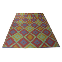 Dywan zewnętrzny na balkon i taras 160x220 cm – kolorowy boho z rombami ES-10B