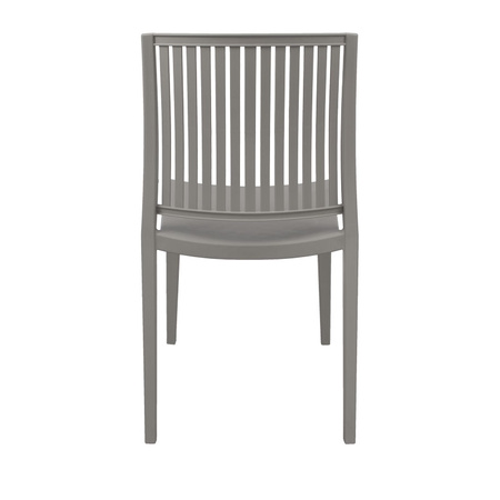 Szare krzesło ogrodowe z polipropylenu – nowoczesne, sztaplowane, do kuchni, jadalni, na taras 190G