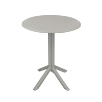 Stolik ogrodowy kawowy okrągły 60 cm szary – lekki i składany na mały balkon i taras S175