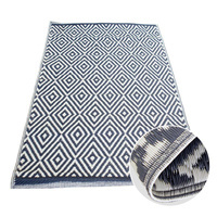 Dywan z tworzywa sztucznego 90cm x 150cm Ciemno szaro-biały DIAMOND