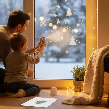 Sztuczny śnieg w sprayu 150 ml – dekoracja świąteczna na okno, choinkę i stroiki