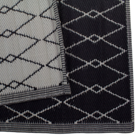 Dywan zewnętrzny na balkon i taras 120x180 cm – wodoodporny czarny ES-05A