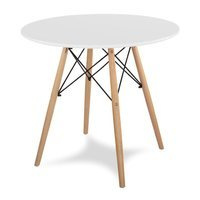 Stolik klasyczny okrągły nowoczesny stylowe średnica 80 cm S301 biały