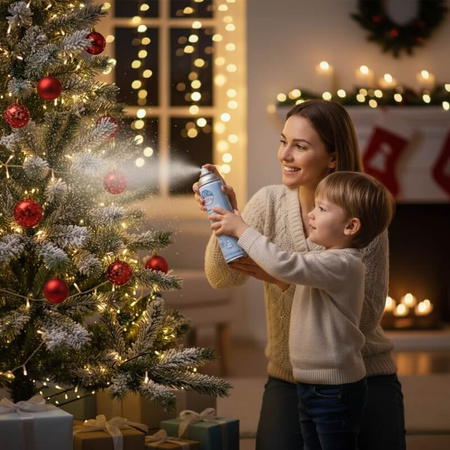 Sztuczny śnieg w sprayu 150 ml – dekoracja świąteczna na okno, choinkę i stroiki