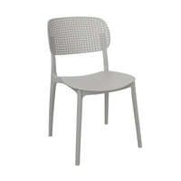 Szare krzesło nowoczesne z tworzywa – do kuchni, ogrodu, restauracji i na balkon 157G