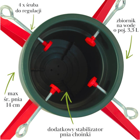 Stojak choinkowy duży pojemnik na wodę, do drzewa 2,5 m H5103GR-R