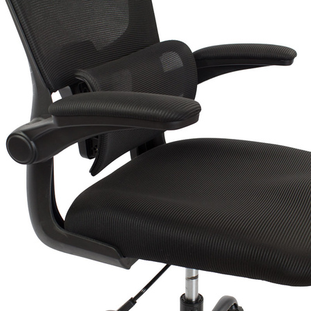 Fotel gamingowy czarny – ergonomiczny, siateczkowy, obrotowy z wysokim oparciem L038B