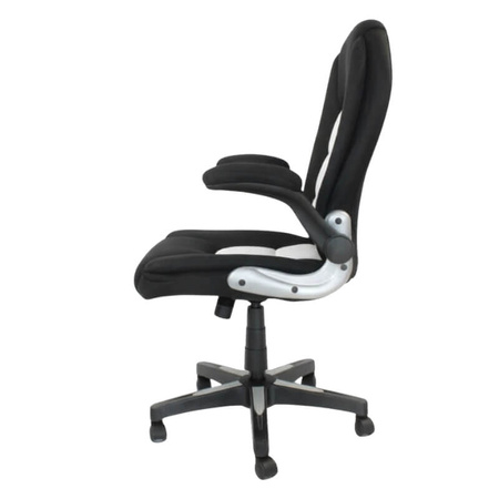 Krzesło obrotowe do biurka L204B-W – siateczkowe, czarno-białe, młodzieżowe