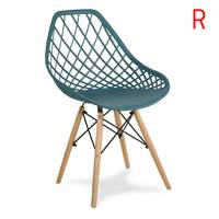 Krzesło ażurowe skandynawskie nowoczesne na drewnianych bukowych nogach stylowe ciemno turkusowe (zielone) YE-06