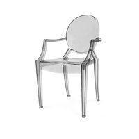 Krzesło z oparciem podłokietnikami nowoczesne stylowe ghost louis 209 dymione