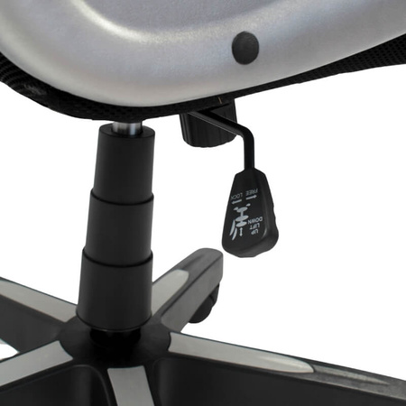 Krzesło biurowe obrotowe HILE L204B-G – ergonomiczne do biurka, czarno-szare siateczkowe z podnoszonymi podłokietnikami