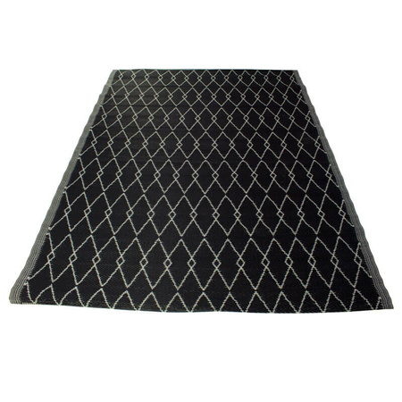 Dywan zewnętrzny na balkon i taras 120x180 cm – wodoodporny czarny ES-05A