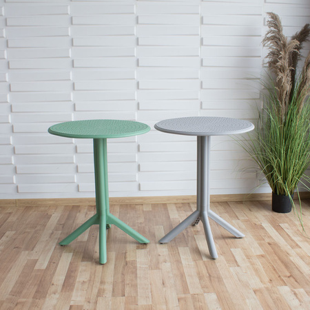 Zielony stolik ogrodowy, kawowy okrągły 60 cm –  na balkon i taras S175