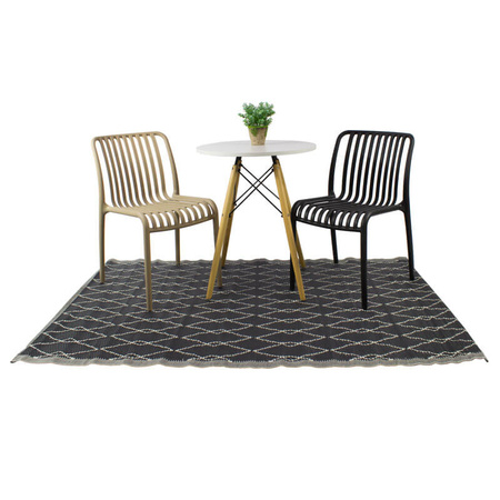 Dywan zewnętrzny na balkon i taras 120x180 cm – wodoodporny czarny ES-05A