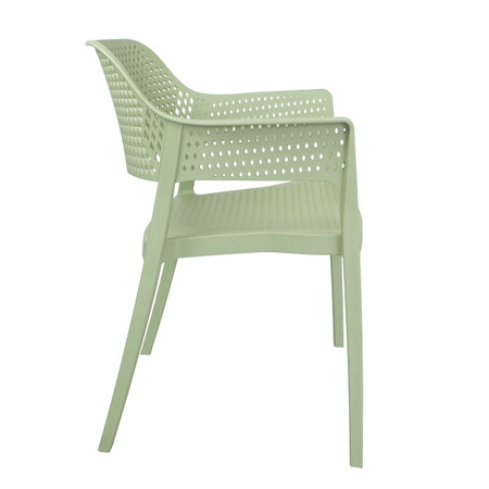 Krzesło ogrodowe HILE 193GR – zielone, plastikowe, sztaplowane