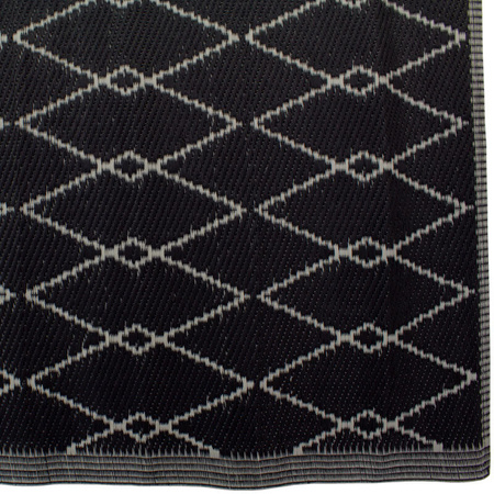 Dywan zewnętrzny na balkon i taras 120x180 cm – wodoodporny czarny ES-05A