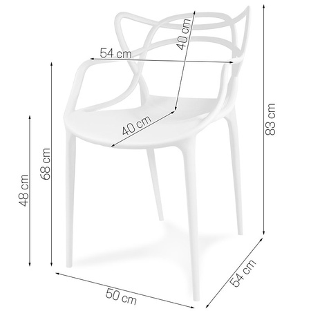 Krzesło ażurowe nowoczesne do ogrodu stylowe na balkon taras masters białe 547 DF