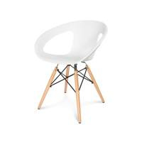 Krzesło nowoczesne na drewnianych bukowych nogach stylowe do salonu kuchni białe 232