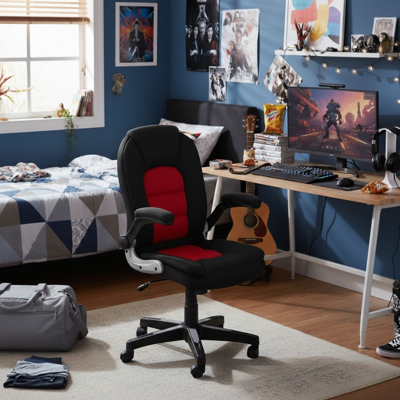 Krzesło gamingowe obrotowe – ergonomiczne krzesło dla gracza z podnoszonymi podłokietnikami, czerwone L204 Czarno/Czerwone pol_il_Krzeslo-gamingowe-obrotowe-ergonomiczne-krzeslo-dla-gracza-z-podnoszonymi-podlokietnikami-czerwone-L204-Czarno-Czerwone-3949