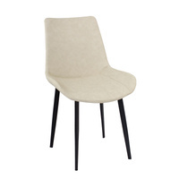 Krzesło na metalowych czarnych nogach tapicerowane ekoskórą do salonu białe 903W