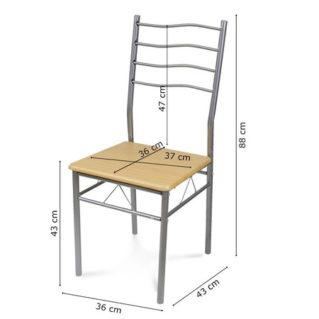 Zestaw stół + 4 krzesła kuchenny do jadalni kuchni nowoczesny jasne drzewo X102 110cm x 70cm