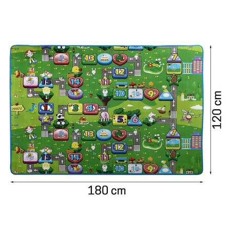 Duża mata do pokoju dzieci ulica i cyferki edukacyjna na podłogę 120 cm x 180 cm gr. - 0,5 cm M-29-05