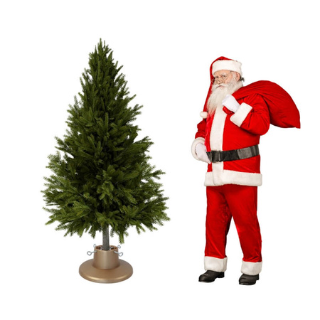 Stojak na choinkę H5110GO – złoty stojak z pojemnikiem na wodę, dla drzewek do 2,1 m