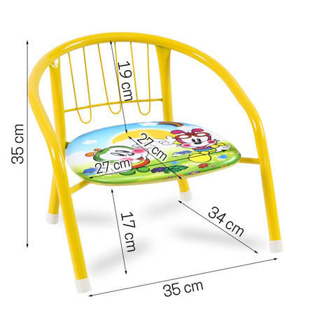 Krzesełko dla dziecka kolorowe krzesło dziecięce dźwiękowe żółte UC82303Y-2