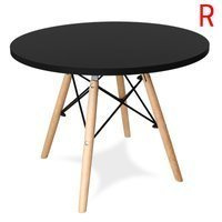 Stolik kawowy dla dzieci do pokoju dziecięcego na drewnianych bukowych nogach czarny 49 cm x 60 cm S305 roz