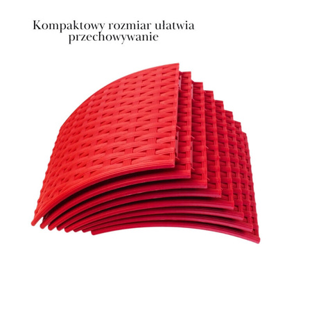 Osłona pod choinkę śr.65cm wys. 23cm koszowa, składana osłona na stojak choinkowy, czerwona H2203-23R