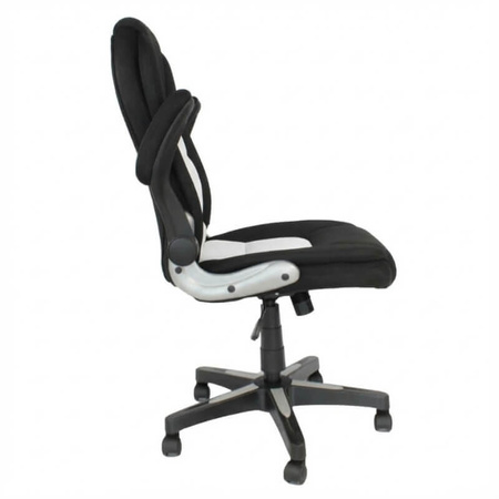 Krzesło obrotowe do biurka L204B-W – siateczkowe, czarno-białe, młodzieżowe