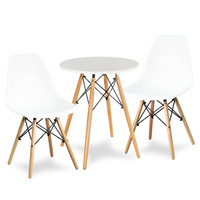 Stół okrągły S350 SEN biały + 2 krzesła białe 212 zestaw kuchenny skandynawski nowoczesny