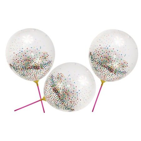 Balony przezroczyste z kulkami w środku urodzinowe imprezowe 12szt. - 82601