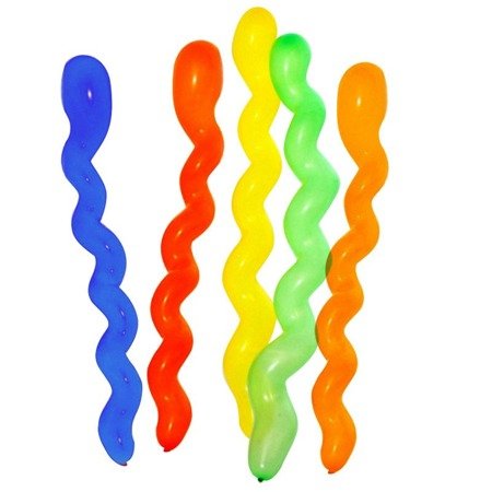 Balony spiralne skręcone do modelowania urodzinowe 40 szt mix kolorów - 82608