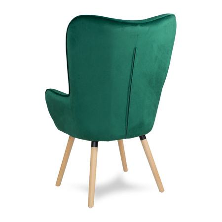 Ciemno zielony fotel uszak skandynawski wypoczynkowy 907DGR