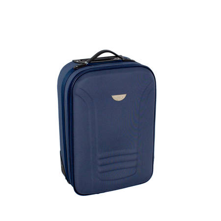 Duże niebieskie walizki z tworzywa na kółkach do samolotu PVC-02 komplet 19/23/27 - niebieskie WK02BL