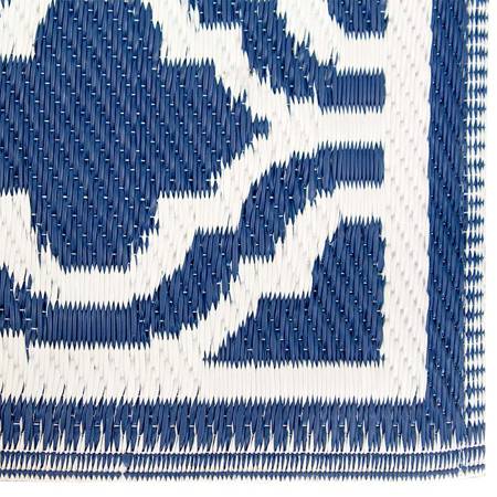 Dywan z tworzywa sztucznego 90cm x 150cm Niebiesko-biały Wzór Maroko