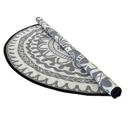 Dywan z tworzywa sztucznego okrągły średnica 170cm Biało-szary