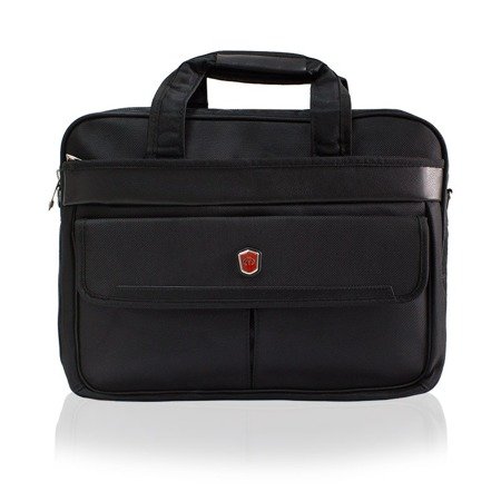 Elegancka torba na laptopa biznesowa czarna ze wzmocnioną przegrodą 16' UC824004