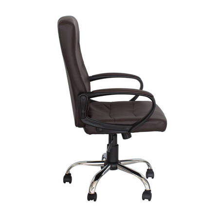 Fotel biurowy krzesło obrotowe, regulowane L211 brązowy ekoskóra 