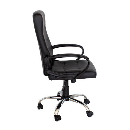 Fotel biurowy krzesło obrotowe, regulowane L211 czarny ekoskóra 