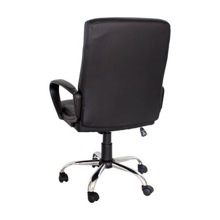 Fotel biurowy krzesło obrotowe, regulowane L211 czarny ekoskóra 
