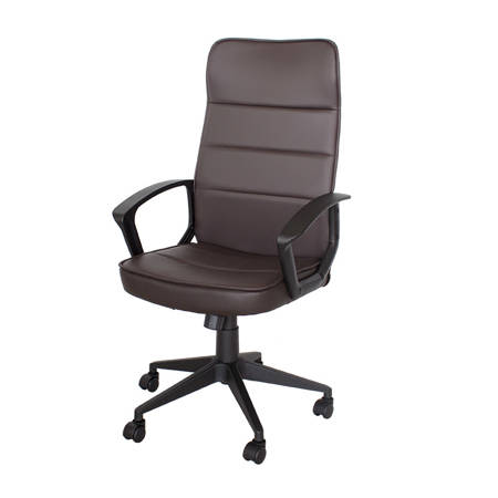 Fotel biurowy krzesło obrotowe, regulowane L228 brązowy ekoskóra 
