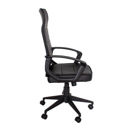 Fotel biurowy krzesło obrotowe, regulowane L228 czarny ekoskóra 