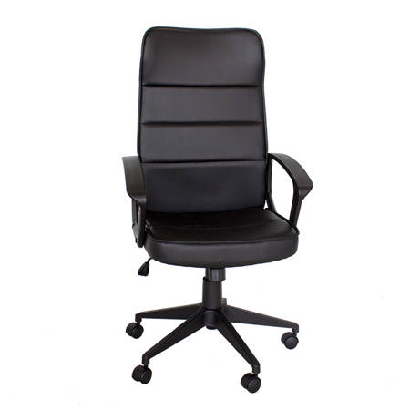 Fotel biurowy krzesło obrotowe, regulowane L228 czarny ekoskóra 