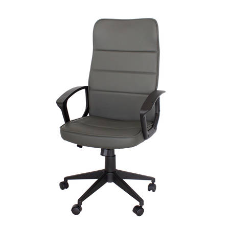 Fotel biurowy krzesło obrotowe, regulowane L228 szary ekoskóra 